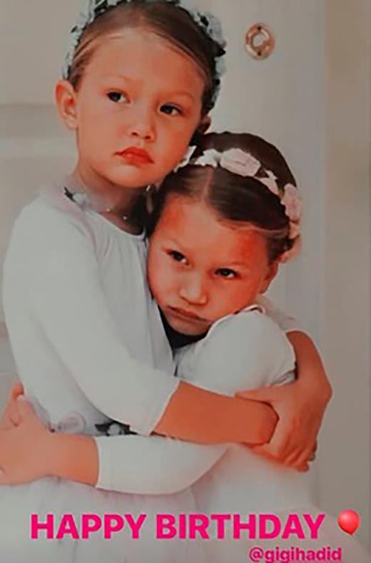 Белла и Джиджи Хадид детское фото