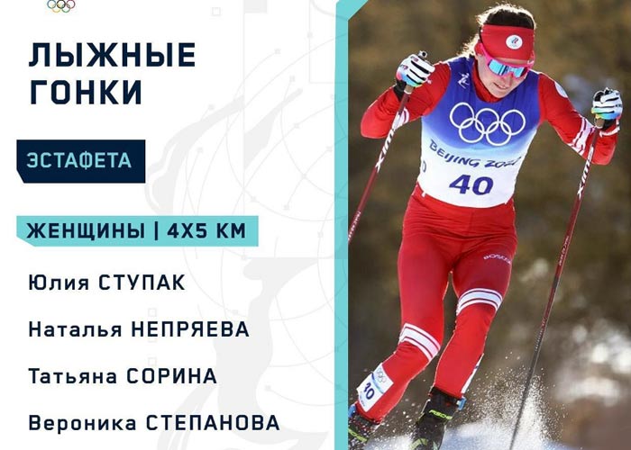 Российские лыжницы эстафета Олимпиада-2022