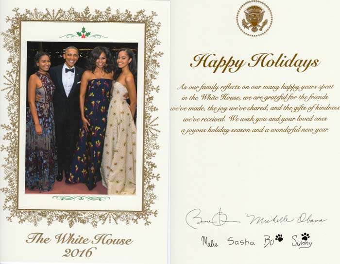 Обама рождественская открытка 2016