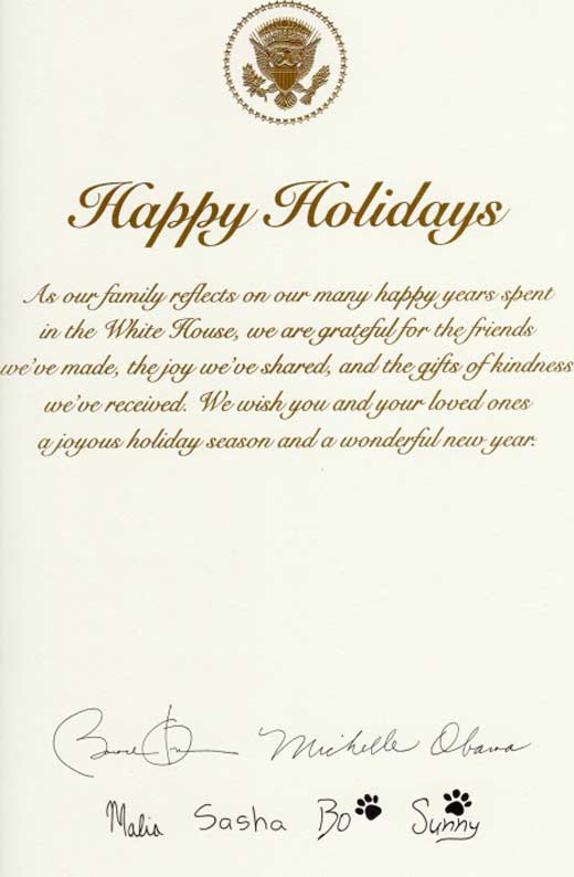 Обама рождественская открытка 2