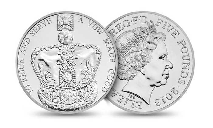 монета Елизавета II 65 лет на троне