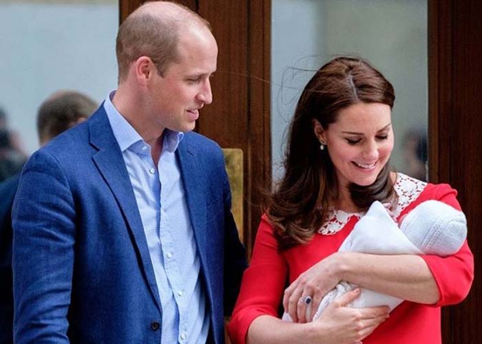 Кейт Миддлтон и принц Уильям и новорожденный сын