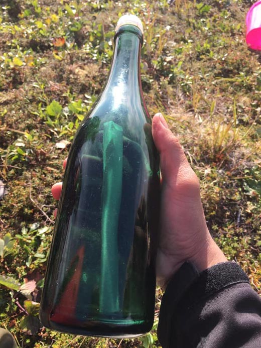 бутылка с запиской из СССР 1969 года Аляска