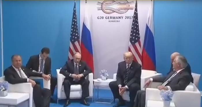 первая встреча Дональда Трампа и Владимира Путина