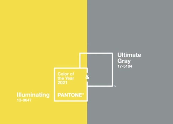 Два главных цвета 2021 года Ultimate Grey и Illuminating