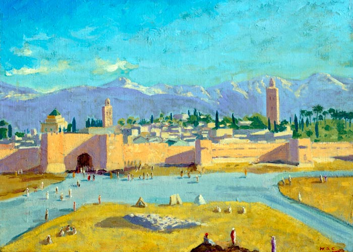 картина Уинстона Черчилля Башня мечети Кутубия