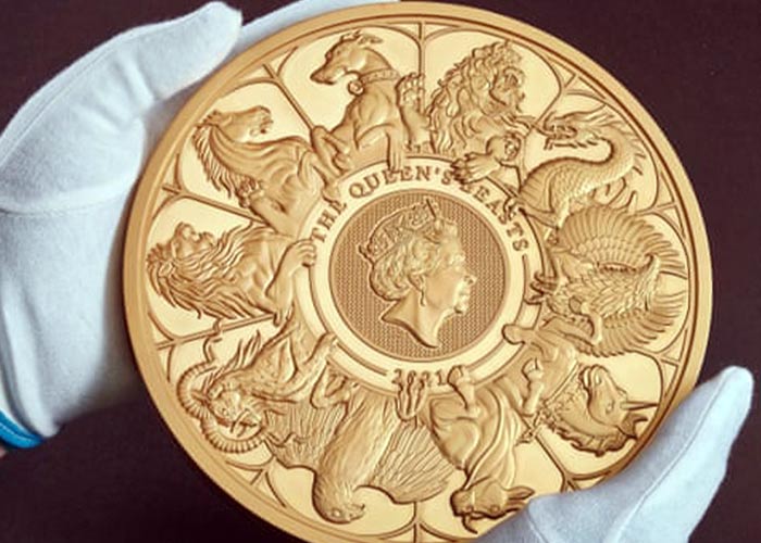 Золотая монета номиналом 10 тысяч фунтов стерлингов