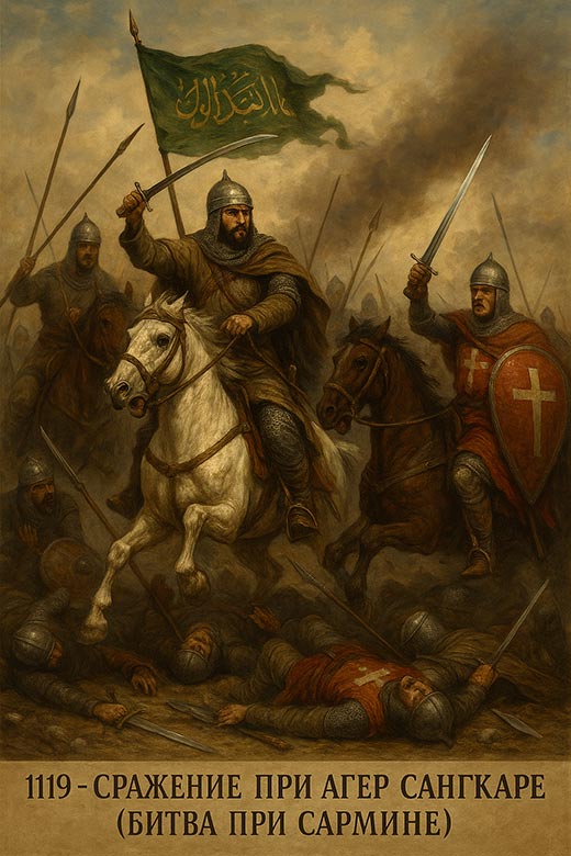 1119 год Сражение при Агер Сангкаре (битва при Сарминe)