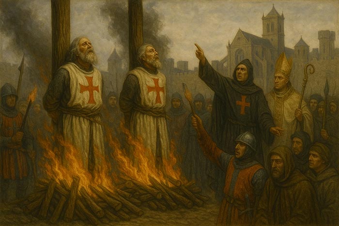 1311 год Инквизиция во Франции публично казнила 54 видных деятеля Ордена тамплиеров