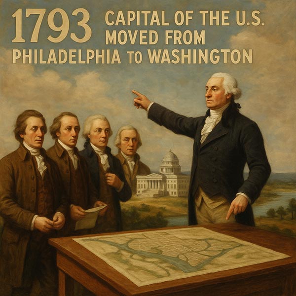 1793 год столицей США вместо Филадельфии стал Вашингтон