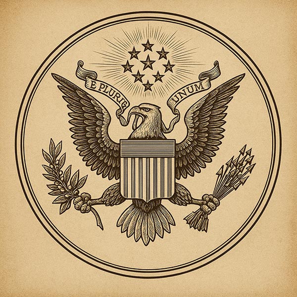 1782 год утверждена Большая государственная печать США