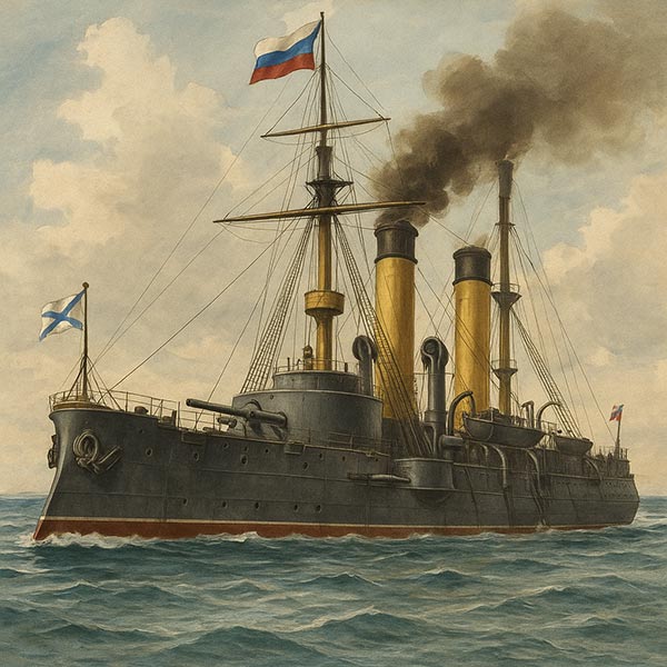 1869 год первый в мире брустверно-башенный корабль броненосец «Крейсер»