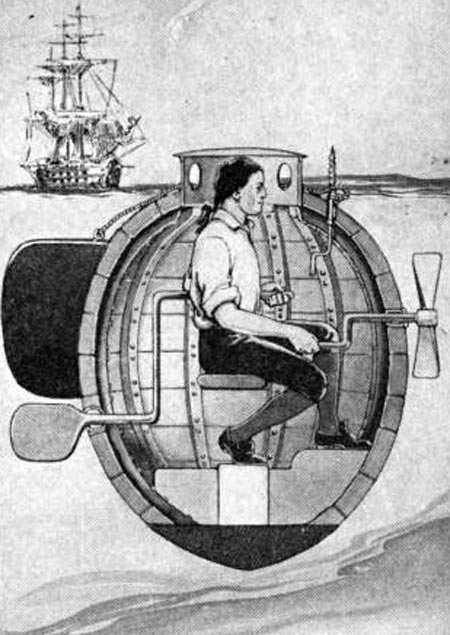 первая боевая подводная лодка Черепаха