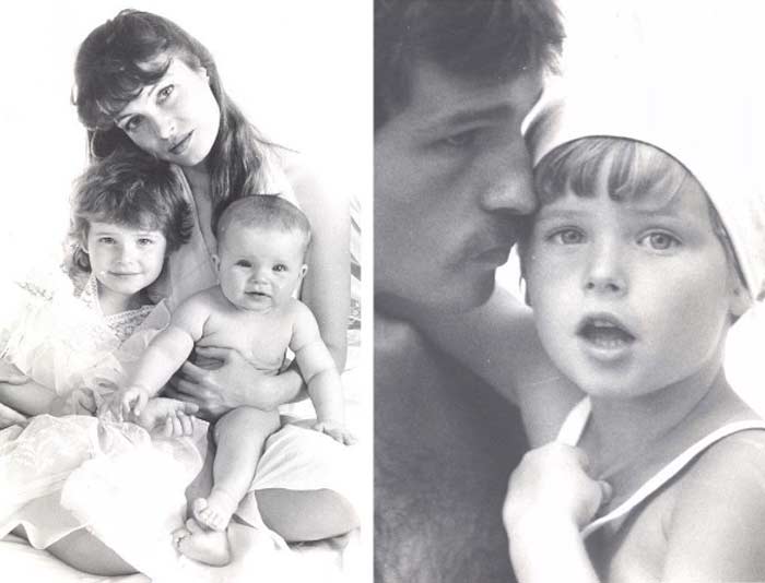 Анна Пескова в детстве с родителями и сестрой