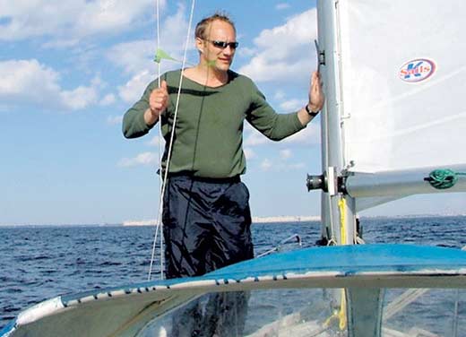 Евгений Сидихин на яхте