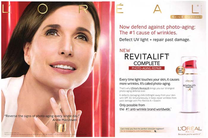 Энди Макдауэлл LOreal 3