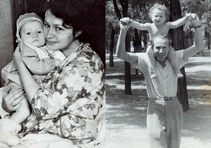 Дмитрий Дибров в детстве с родителями