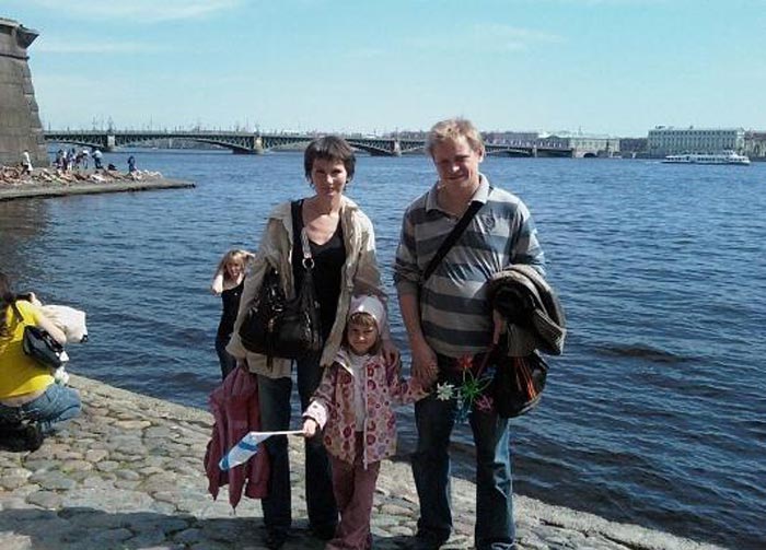 Алла Еминцева и Юрий Елагин с дочерью