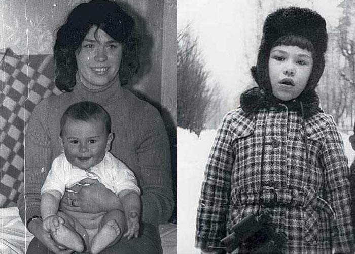 Николай Валуев в детстве с мамой