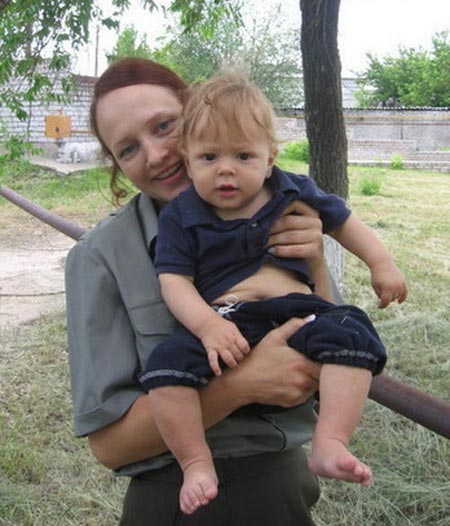 Елена Морозова и сын Этьен