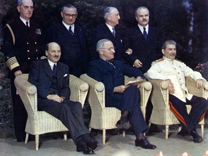 Клемент Эттли Гарри Трумэн Иосиф Сталин Потсдамская конференция