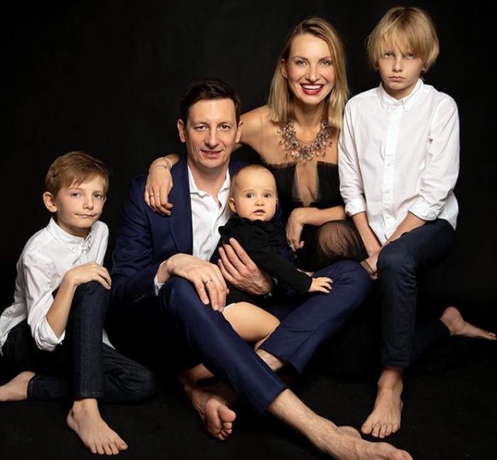 Йоанна Моро с мужем и детьми