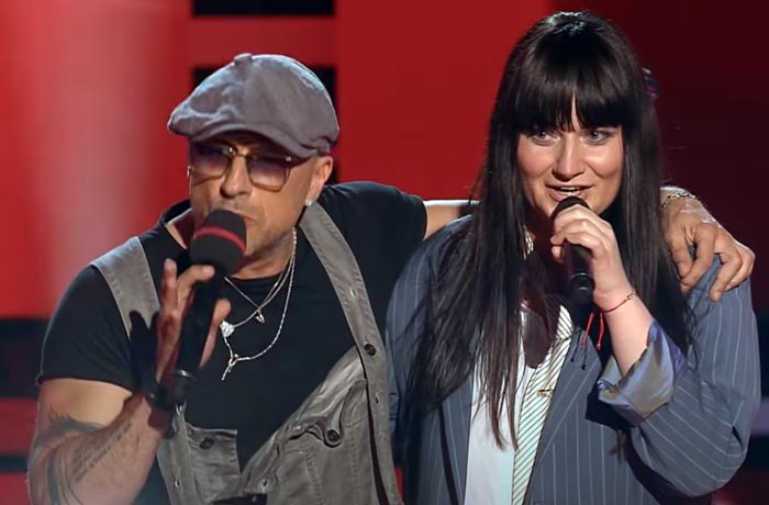 Ксения Павроз и Дмитрий Нагиев в шоу Голос