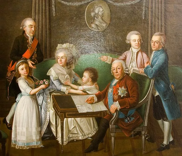 Александр Прозоровский с женой и детьми