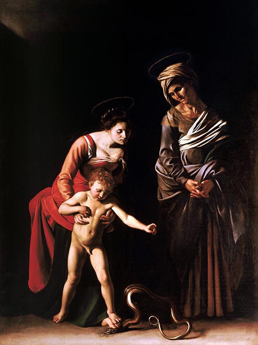 Караваджо Мадонна со змеей