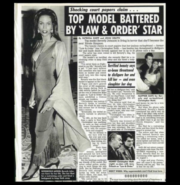 Беверли Джонсон обвиняет Криса Нота в насилии