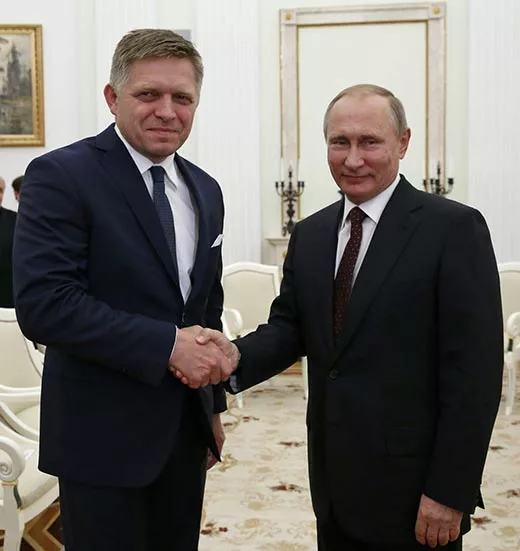 Роберт Фицо и Владимир Путин