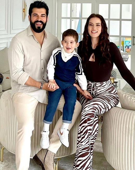 Бурак Озчивит и Фахрие Эвджен с сыном