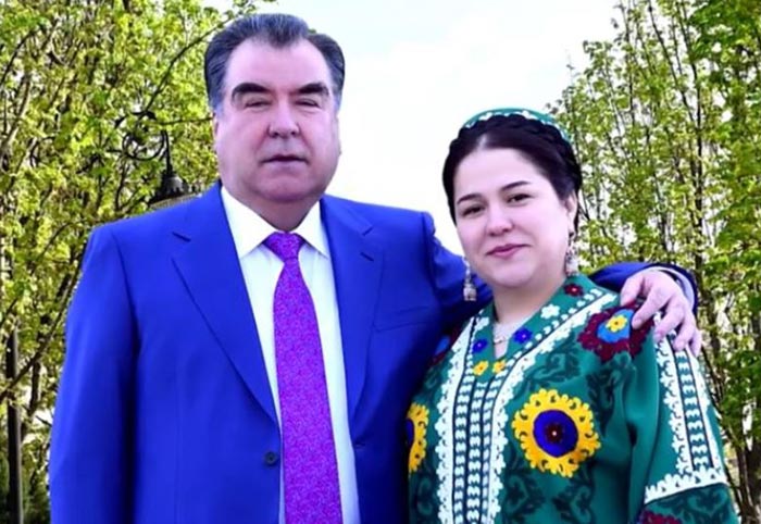 Эмомали Рахмон и дочь Озода