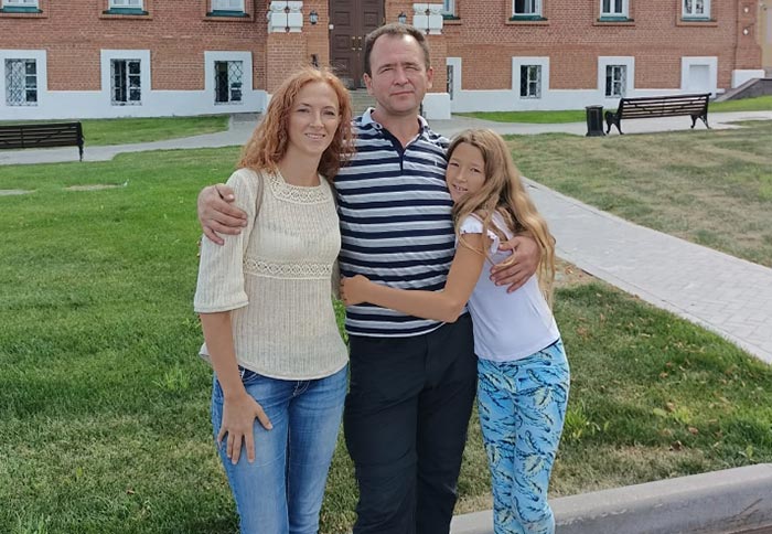 Ирина Калинина с мужем и дочерью