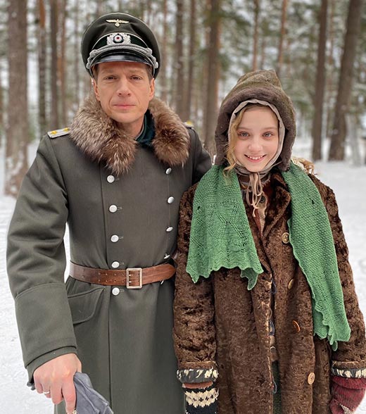 Людмила Юлова и Петар Зекавица на съемках фильма Группа крови