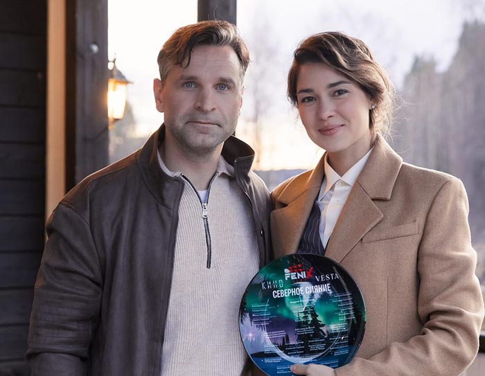 Полина Казанцева на съемках фильма Северное сияние