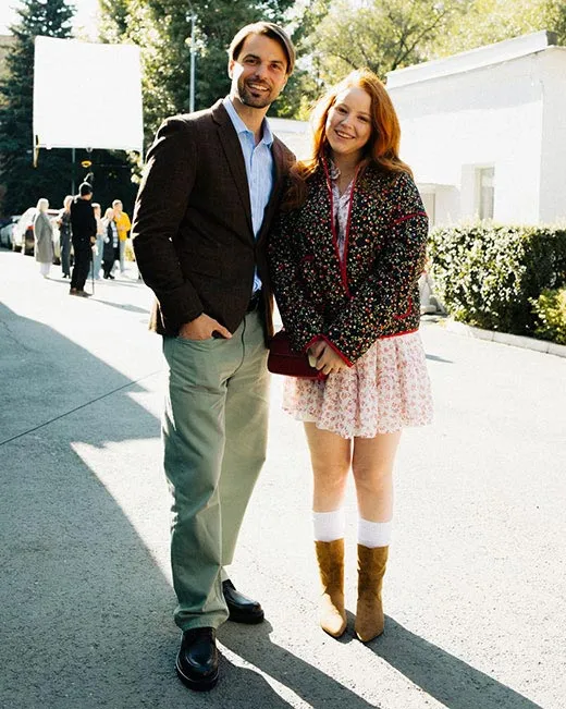 Виктория Разумовская на съемках сериала Новости