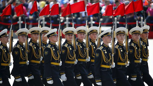 Преображенский полк на параде в Китае