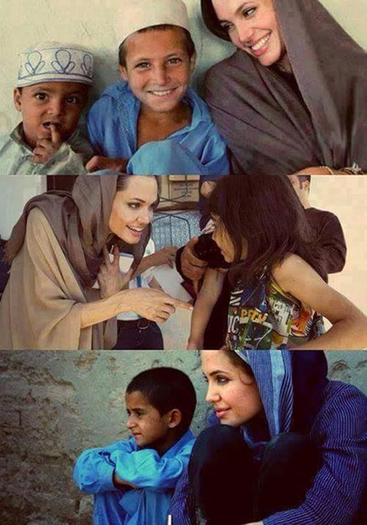 Анджелина Джоли и сирийские дети