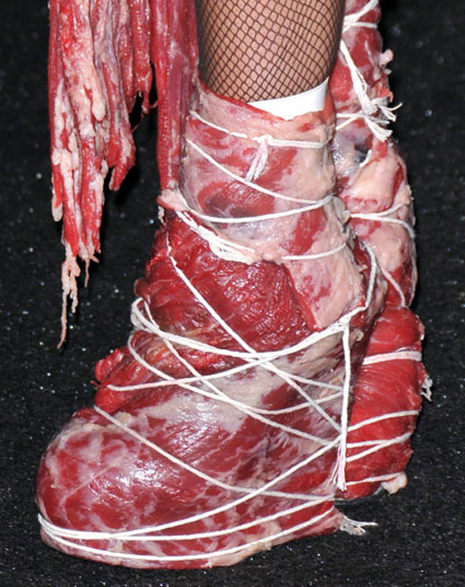 Леди Гага в мясном платье 5