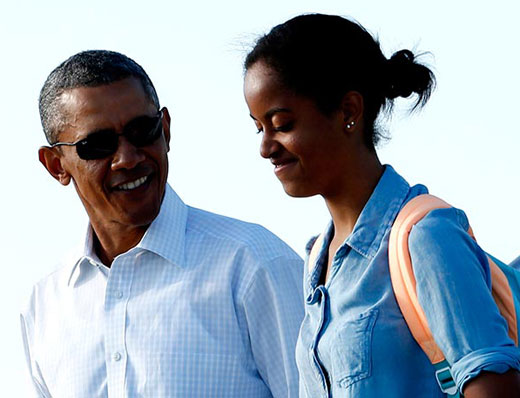Обама с дочерью 1