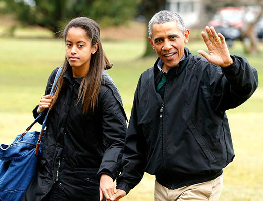 Обама с дочерью 2