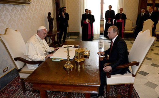 Папа Римский и Владимир Путин 2