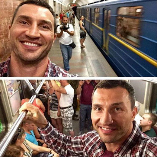 Владимир Кличко селфи в метро 1