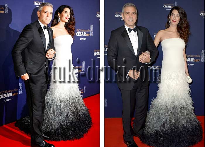 Амаль Клуни в белом платье