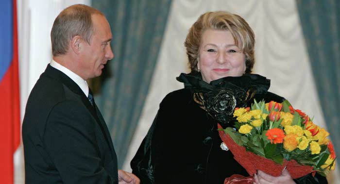 Татяна Тарасова и Владимир Путин