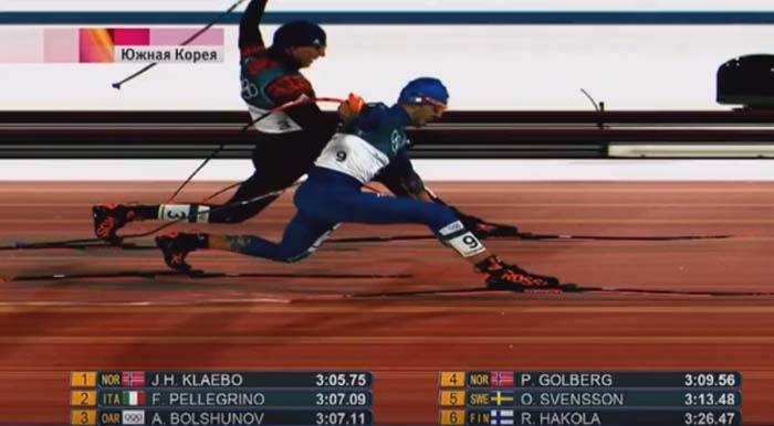 Александр Большунов лыжи спринт Олимпиада 2018
