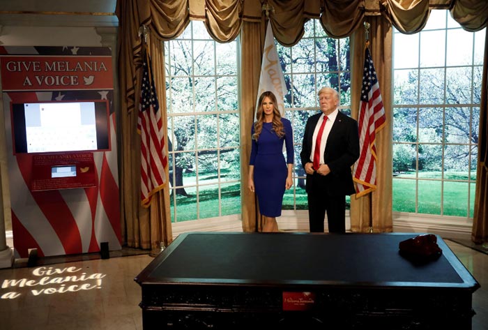 Дональд и Мелания Трамп в музее восковых фигур мадам Тюссо 2