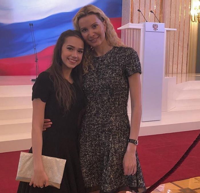 Алина Загитова и Этери Тутберидзе на инаугурации Путина 2