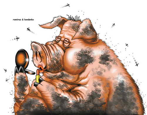 украинская политика в карикатурах Свинья красит губы